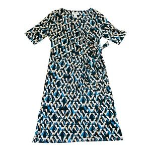 Motherhood Maternity Geometric Prints Wrap Dress Size S- Baby shower Dress